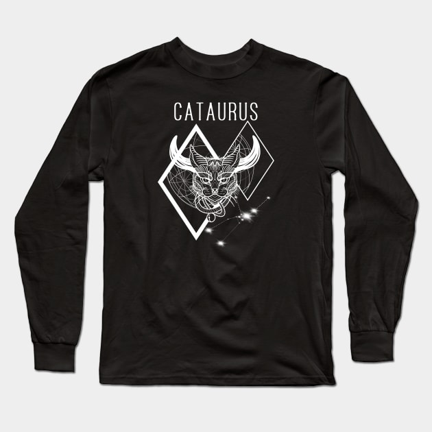 A zodiac cattery: Taurus - cataurus Long Sleeve T-Shirt by Blacklinesw9